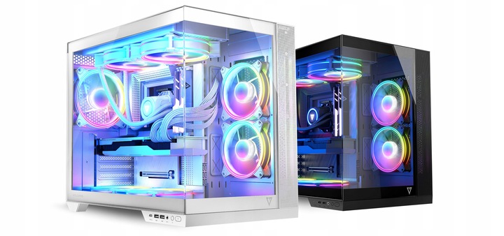 Gamingowa obudowa MODECOM VOLCANO PANORAMA APEX ARGB 5F MIDI biała, 5×went.