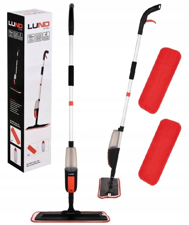 LUND MOP ZE SPRYSKIWACZEM SKŁADANY 2 X DODATKOWE NAKŁADKI MIKROFIBRA 67160