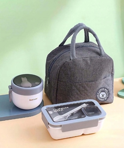 TERMOS OBIADOWY NA ZUPE DRUGIE DANIE SZTUĆCE LUNCHBOX + TORBA 6W1