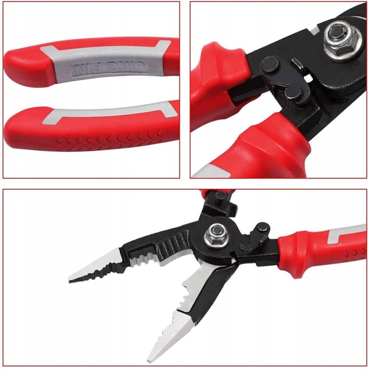 SZCZYPCE WIELOFUNKCYJNE 9w1 DLA ELEKTRYKÓW NOŻYK ŚCIĄGACZ ZACISKARKA