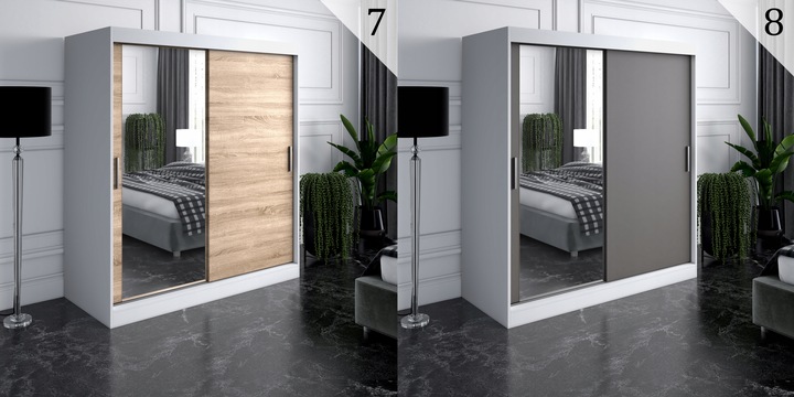 Szafa przesuwna 180cm 2 wnętrza ANTRACYT + ARTISAN