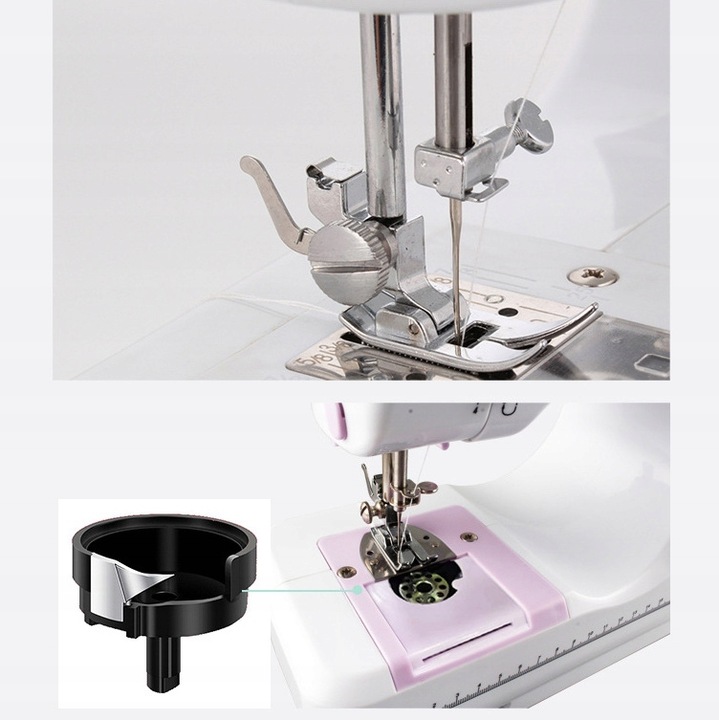 Domowa mini maszyna do szycia 12 ściegów z pedałem