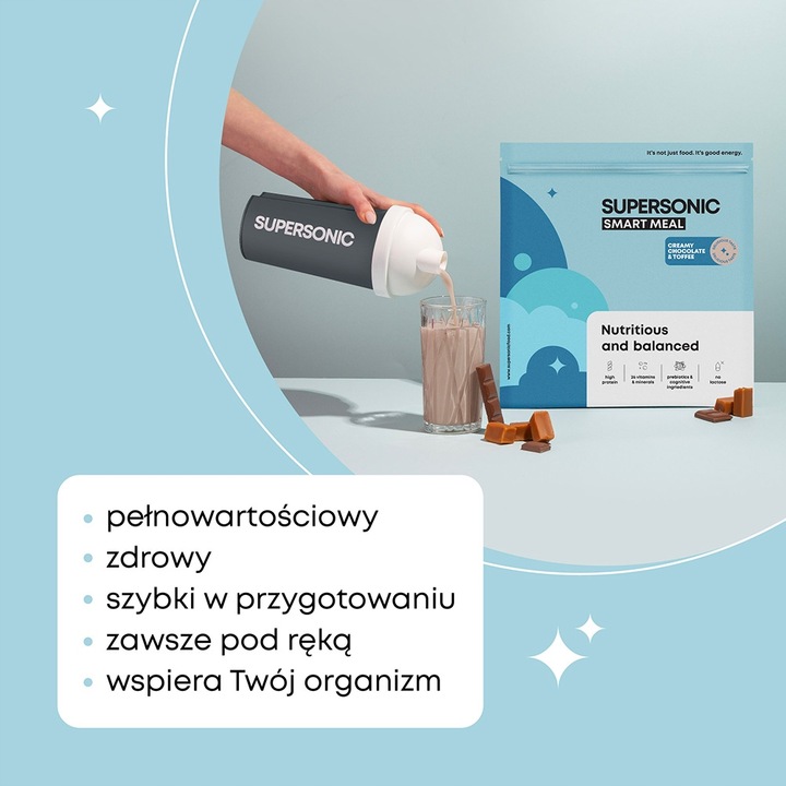 Posiłek SUPERSONIC Smart Meal WPC Zamiennik Posiłku w Proszku + KREM GRATIS