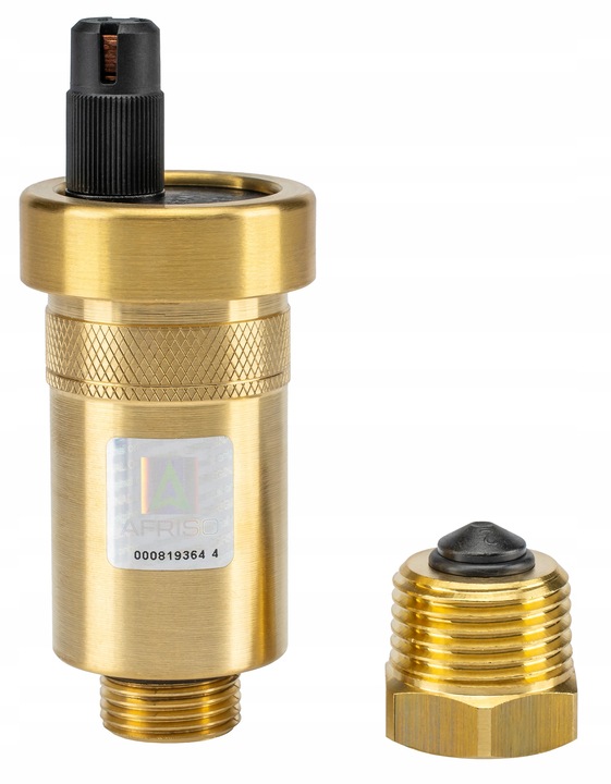 ODPOWIETRZNIK AUTOMATYCZNY AUTOMAT MOSIĘŻNY PROSTY 1/2" Z ZAWOREM STOPOWYM