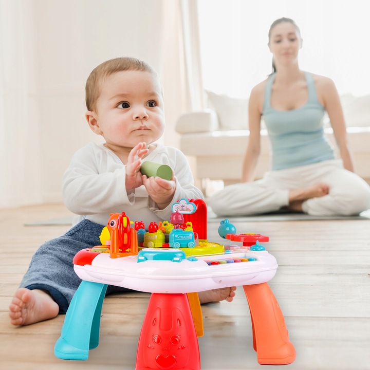STOLIK EDUKACYJNY INTERAKTYWNY PIANINKO CIUCHCIA PIANINKO BĘBENEK PTASZEK