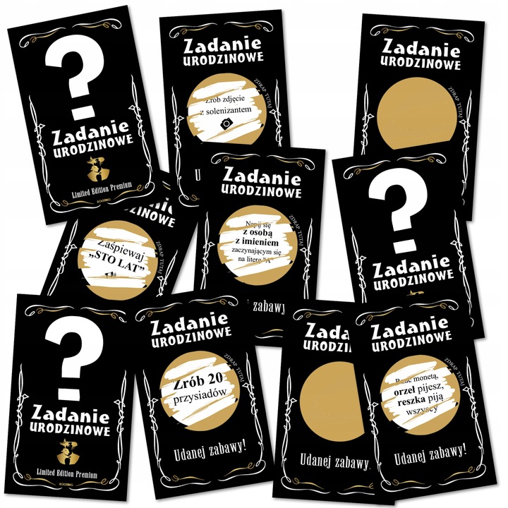 25x ZDRAPKI ZADANIA URODZINY ZABAWA 30 40 50 60 vouchery dla dorosłych 25x