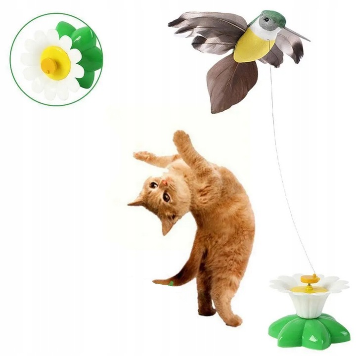 Zabawka dla kota INTERAKTYWNA ruchoma kwiat PTAK