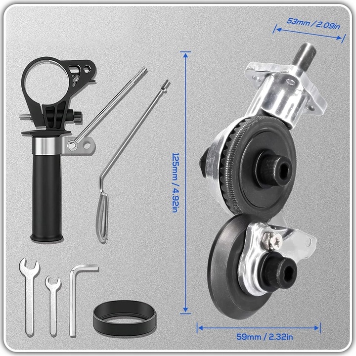 ADAPTER DO CIĘCIA BLACHY NA WKRĘTARKĘ WIERTARKĘ PRZYSTAWKA NOŻYCE