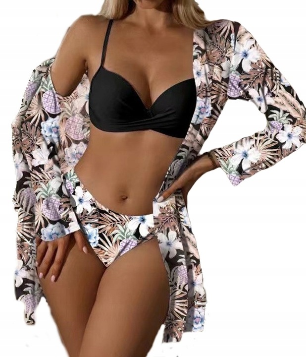 STRÓJ kąpielowy bikini 3w1 FIGI pareo fiszbin S132