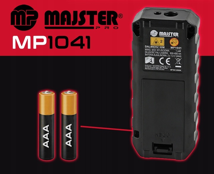 DALMIERZ LASEROWY MIERNIK ODLEGŁOŚCI CYFROWY 50M poziomica KĄTOMIERZ