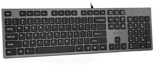 PŁASKA WYSPOWA KLAWIATURA A4TECH MIĘKKIE NISKIE KLAWISZE + 2x HUB USB