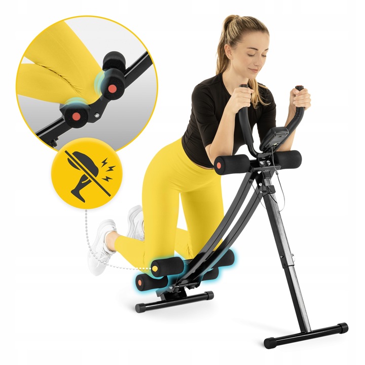 TRENAŻER MIĘŚNI BRZUCHA REGULOWANY SKŁADANY DO ĆWICZEŃ Z LICZNIKIEM 4FIZJO