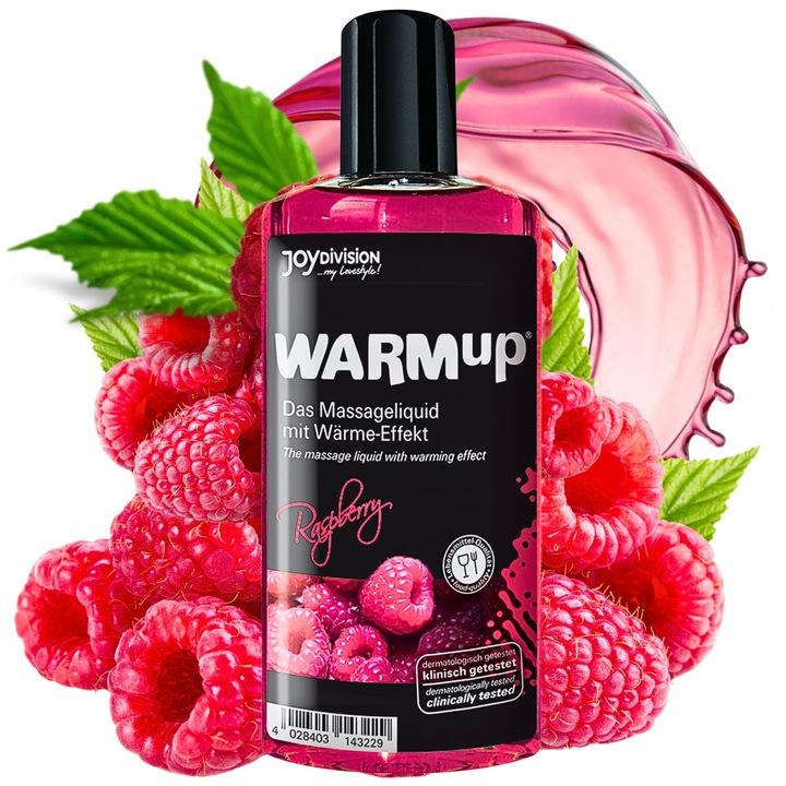 Olejek do masażu erotycznego dla par JADALNY malinowy ROZGRZEWAJĄCY 150 ml