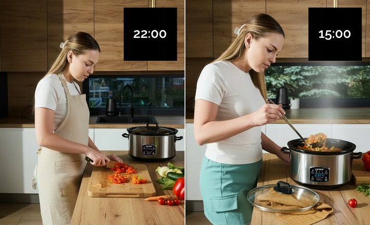 Wolnowar Garnek ceramiczny Slow Cooker Yoer INOX LCD 280W 4,5L