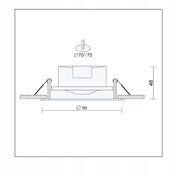 OCZKO SUFITOWE LAMPA LED WPUSZCZANA UCHYLNA 230V 7W IP20 BIAŁA
