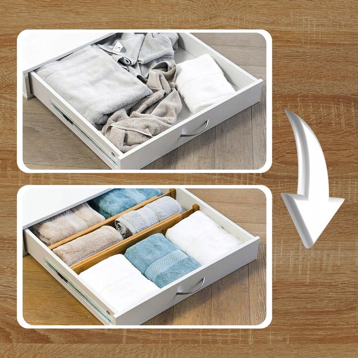 ZESTAW 4x ORGANIZER DO SZUFLADY NA SKARPETKI KUCHENNY DO SZUFLAD