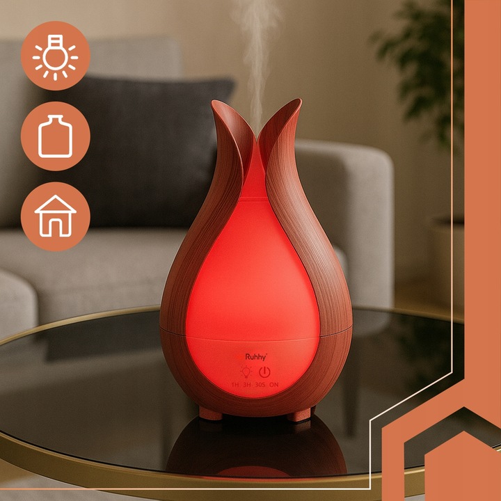 Nawilżacz Powietrza Dyfuzor Ultradźwiękowy Zapachowy Aromaterapia LED