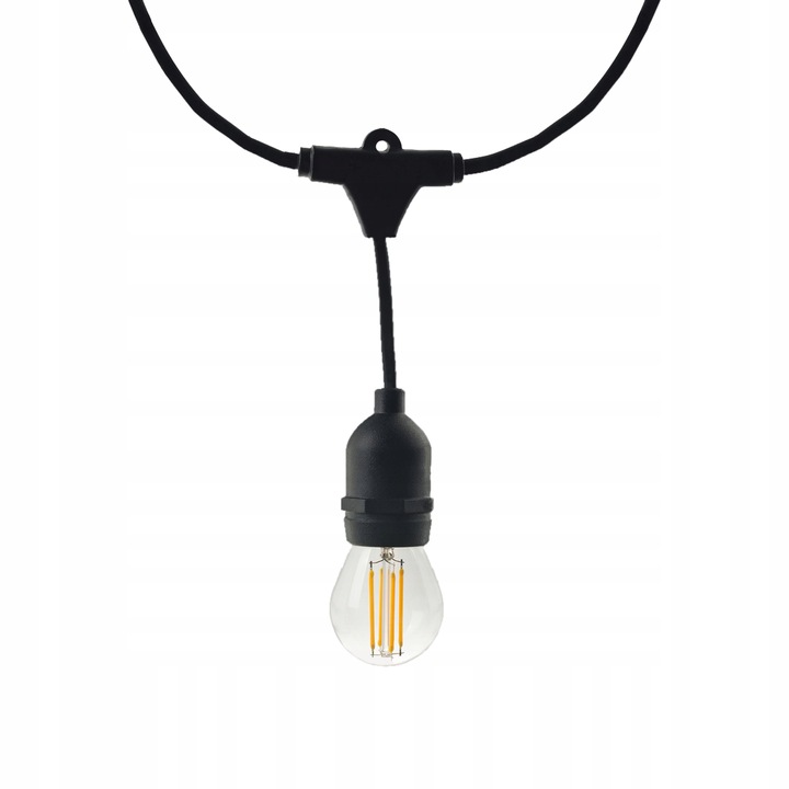 Girlanda Ogrodowa Świetlna 10m+10x Żarówka LED 1W Zewnętrzna Wodoszczelna