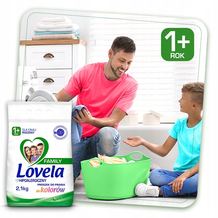 Zestaw Lovela Family Proszek do prania bieli i koloru 2 x 2,1 kg 56 prań