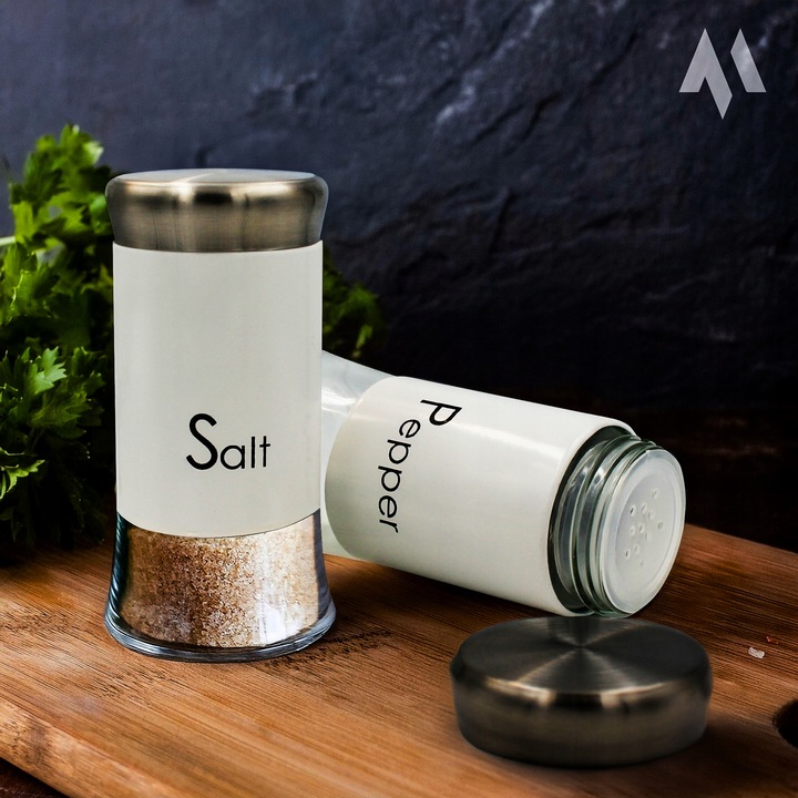 SOLNICZKA I PIEPRZNICZKA ZESTAW 2x150ml POJEMNIK NA SÓL PIEPRZ KOMPLET