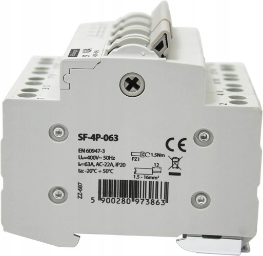 PRZEŁĄCZNIK ZASILANIA SIEĆ-AGREGAT INSTALACYJNY WYBORU 4P 63A 1-0-2