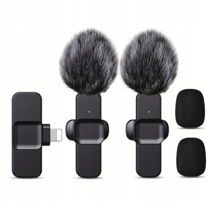 ZESTAW 2 MIKROFONÓW BEZPRZEWODOWY KRAWATOWY lightning na klips IPHONE