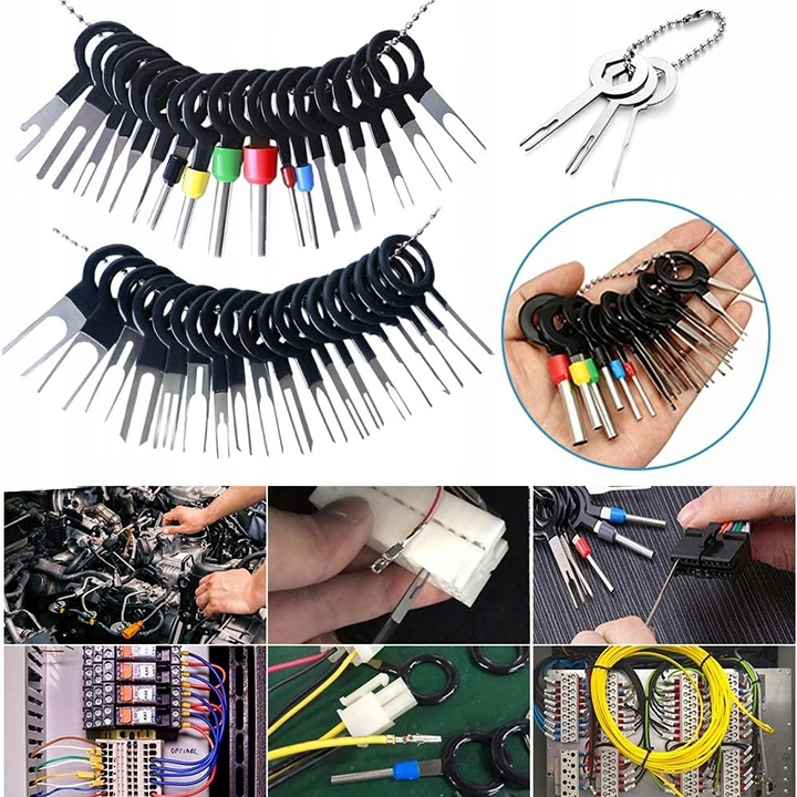 ZESTAW 100SZT KLUCZE WYJMAKI DO PINÓW KONEKTORÓW KOSTEK DEMONTAŻ