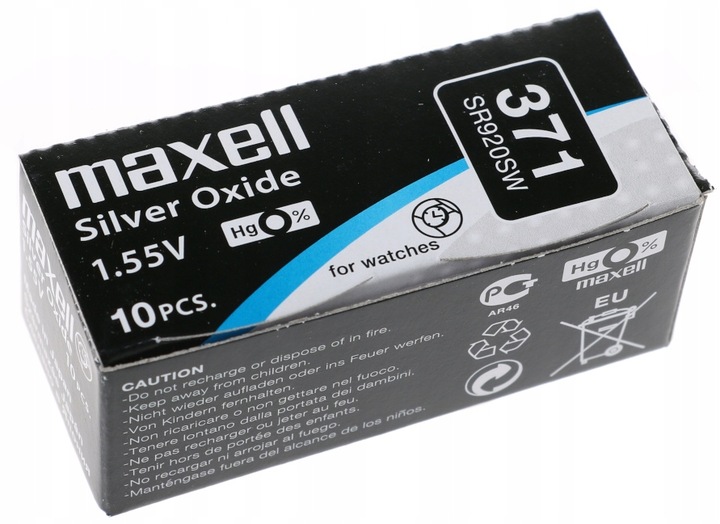 Bateria Srebrowa Maxell 371 SR920SW SR69 10szt.