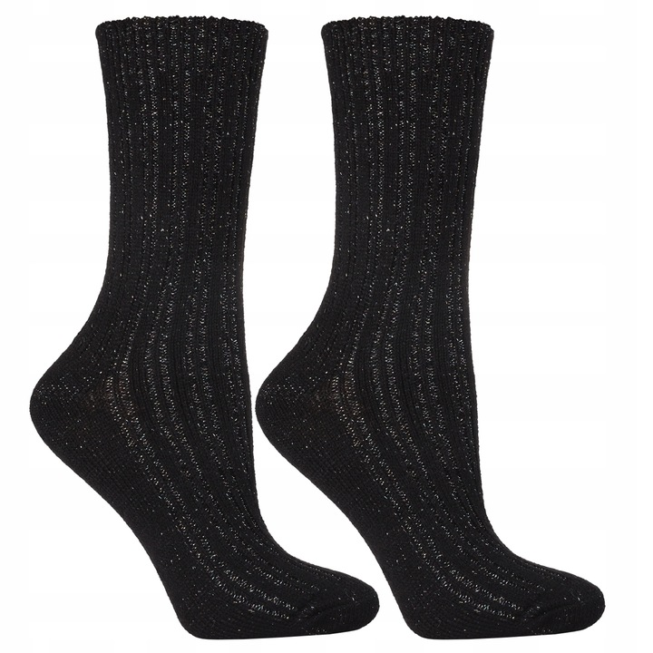 Skarpety Damskie Srebrna Nić Eleganckie Wysokie Prążkowane 3PAK MORAJ 38-41