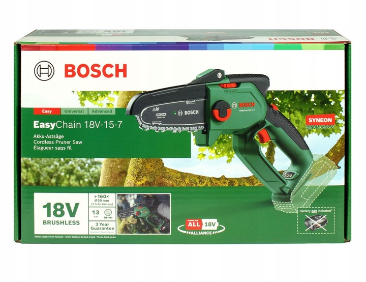 AKUMULATOROWA PIŁA ŁAŃCUCHOWA DO GAŁĘZI EASYCHAIN 18V-15-7 BOSCH