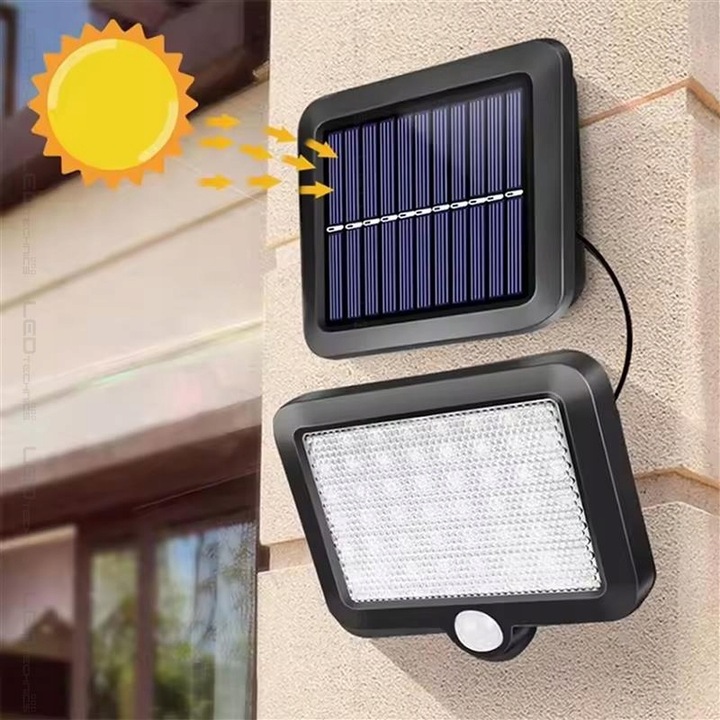 Lampa solarna LED czujnik ruchu zmierzchu Naświetlacz zewnętrzny PIR