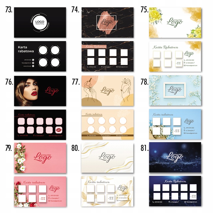 KREATOR Karty rabatowe karty stałego klienta120szt