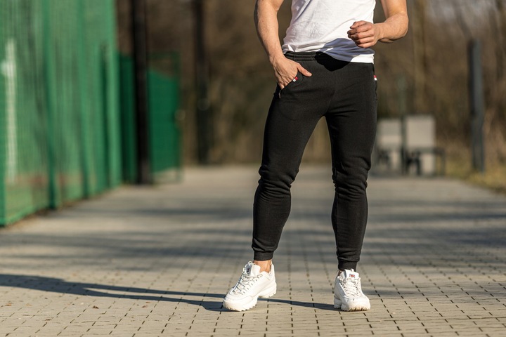 SPODNIE DRESOWE DRESY WIOSENNE ZE ŚCIĄGACZEM NA CODZIEŃ No6 CZARNE - XL