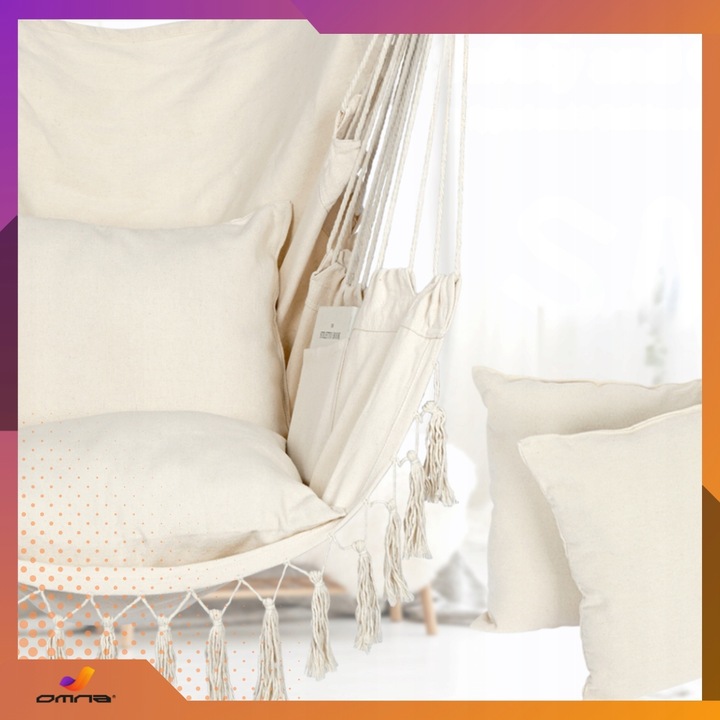 Fotel wiszący krzesło Brazylijskie Huśtawka Hamak Ogrodowy Na Balkon