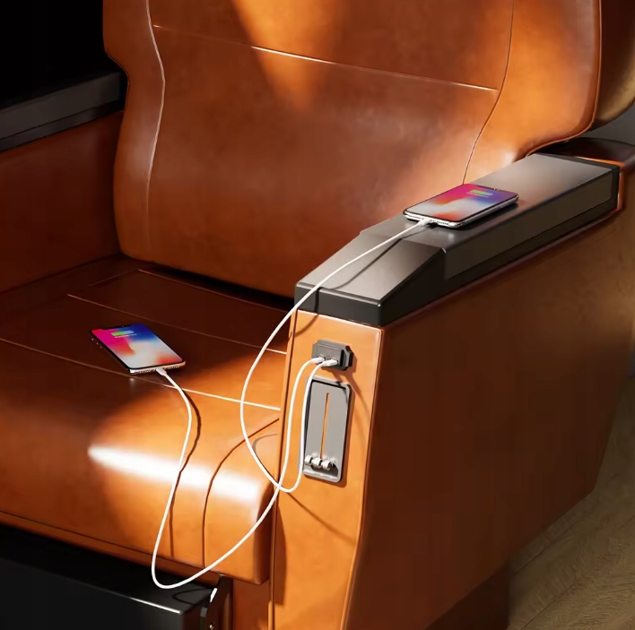 Gniazdo samochodowe montażowe 12V 24V USB PD3.0 QC3.0 IP55 LED ON OFF Dotyk