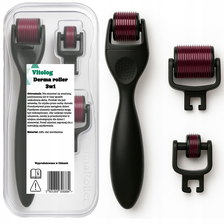 Dermaroller Mezoterapia Igłowa Masażer Roller Wałek do Masażu Ciała Twarzy