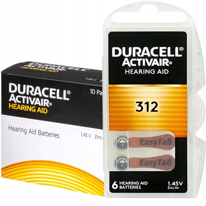 Baterie Słuchowe DURACELL 312 ActivAir PR41 do aparatów słuchowych 60szt.
