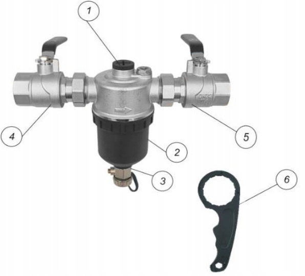 FILTR MAGNETYCZNY SEPARATOR ZANIECZYSZCZEŃ 11/4" DO INSTALACJI CO 5/4" DN32