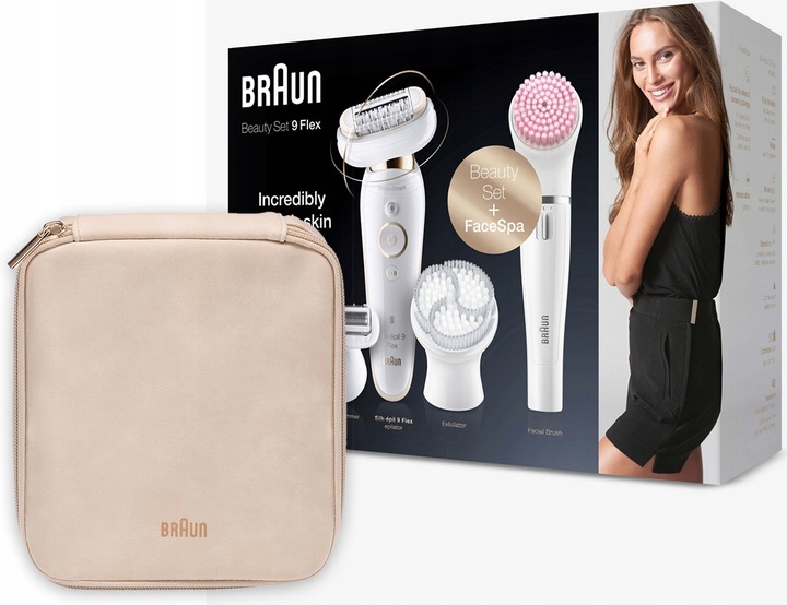DEPILATOR BRAUN Silk-epil 9 Flex 360° 3D Wet&Dry + GOLARKA + SPA + FACE BOX