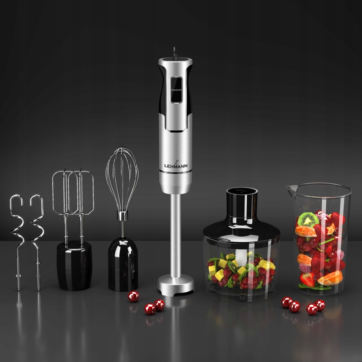 BLENDER RĘCZNY WIELOFUNKCYJNY MIKSER LEHMANN TYTANOWE OSTRZA MOCNY