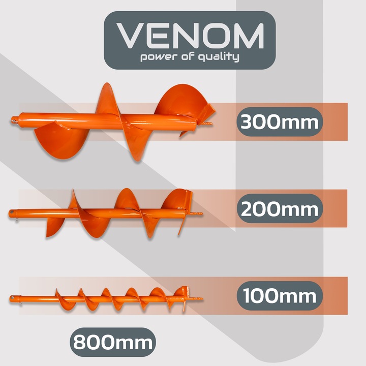 POTĘŻNA WIERTNICA SPALINOWA GLEBOWA VENOM 3 WIERTŁA 30/20/10CM +