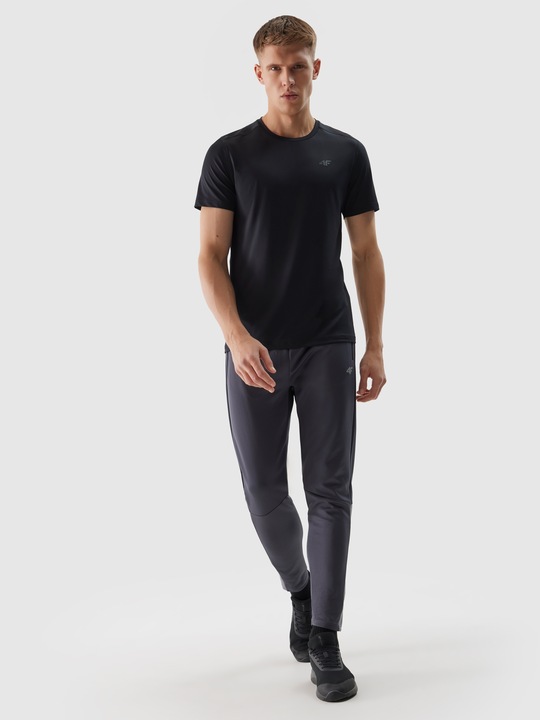 KOSZULKA 4F MĘSKA TRENINGOWA REGULAR SZYBKOSCHNĄCA - CZARNA r. S