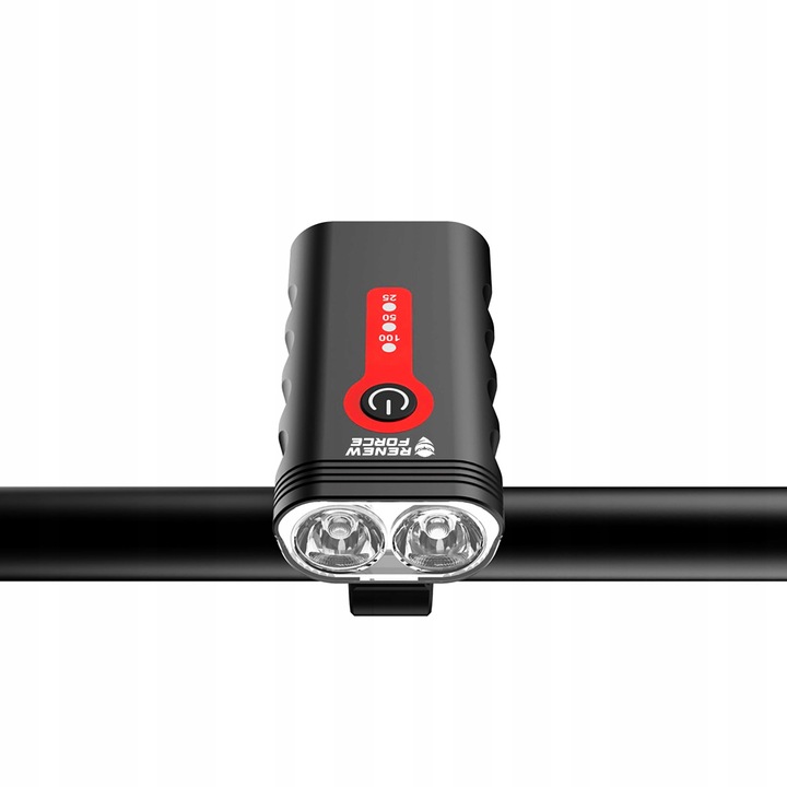 Lampka Rowerowa Światło PRZÓD TYŁ LED na rower kierownicę MOCNA USB 1800lm