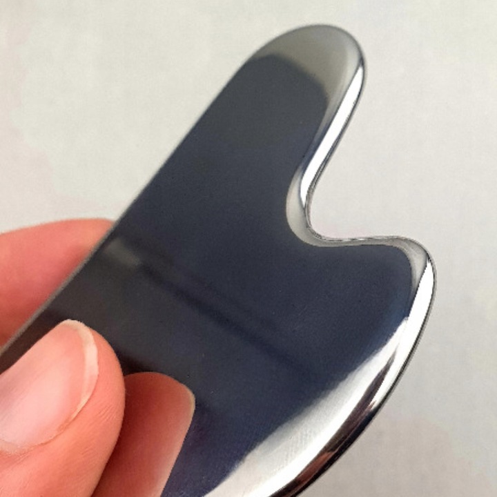 GUA SHA MASAŻER DO TWARZY PŁYTKA DO MASAŻU METAL STAL CHIRURGICZNA