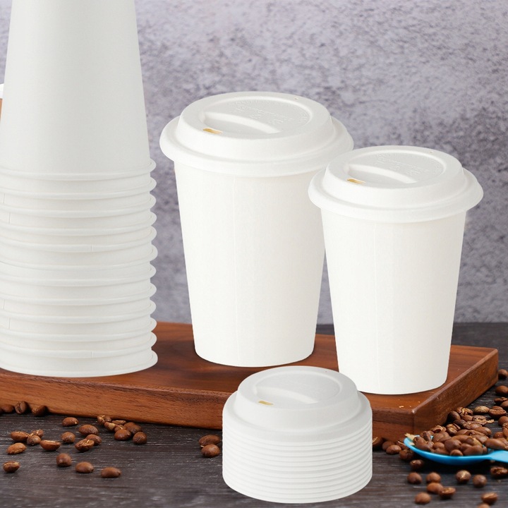 Kubki papierowe do gorących i zimnych napojów + wieczka jednorazowe 250ml