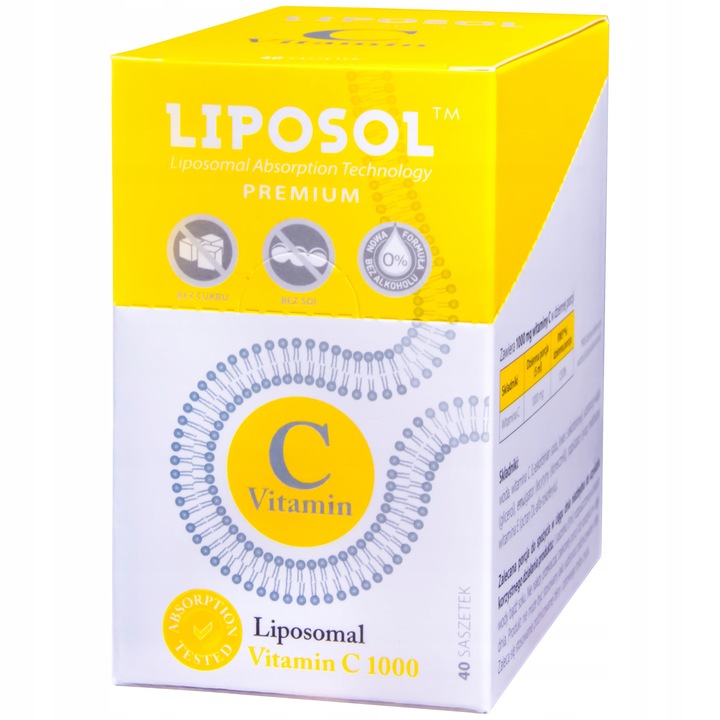 Aliness LIPOSOL LIPOSOMALNA WITAMINA C NA ODORNOŚĆ BUFOROWANA 1000mg 40sasz