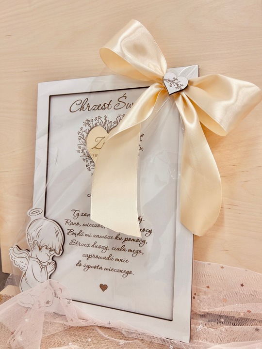 PAMIĄTKA CHRZTU ŚWIĘTEGO Z PERSONALIZACJĄ OBRAZEK + PUDEŁKO NA PIENIĄDZE