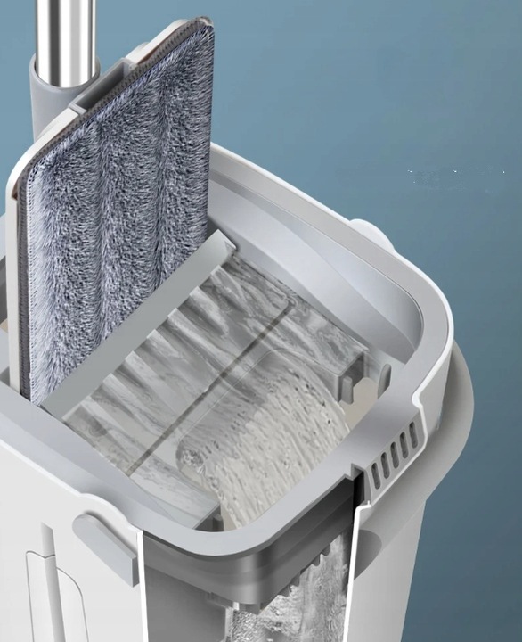 ZESTAW DO CZYSZCZENIA WIADERKO + MOP + 2 WKŁADY ZBIORNIK BRUDNEJ WODY