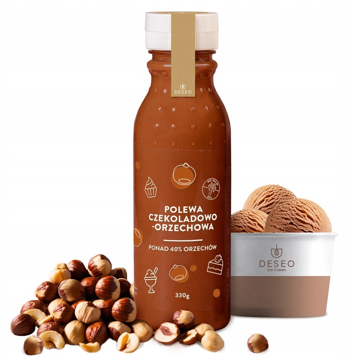 Polewa czekoladowo-orzechowa 40% orzechów 330g DESEO polewa czekoladowa