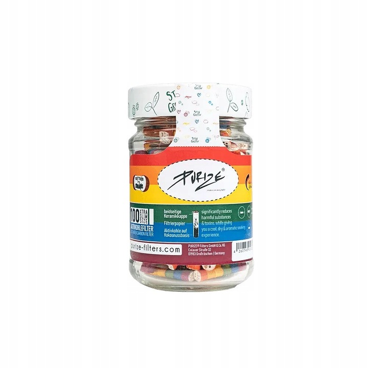 Filtry Węglowe Purize Extra Slim Rainbow Słoik 100szt